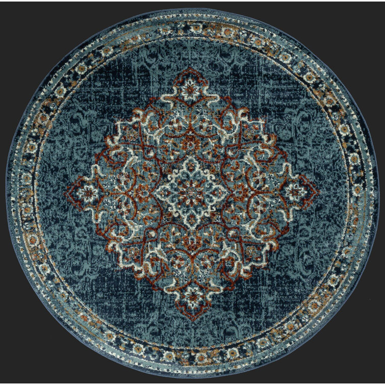 Bungalow Rose Oriental Blue Area Rug Wayfair